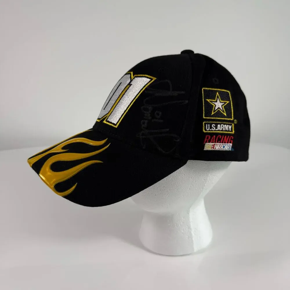 NASCAR 01 U.S. Army Racing Hat Black Flame Strapback‎ Cap